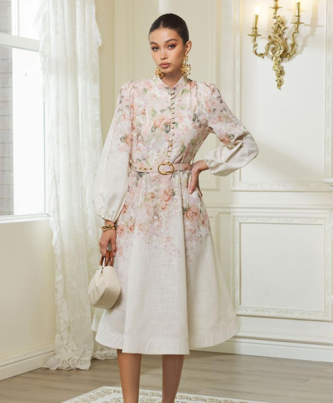 Vestido midi floreado