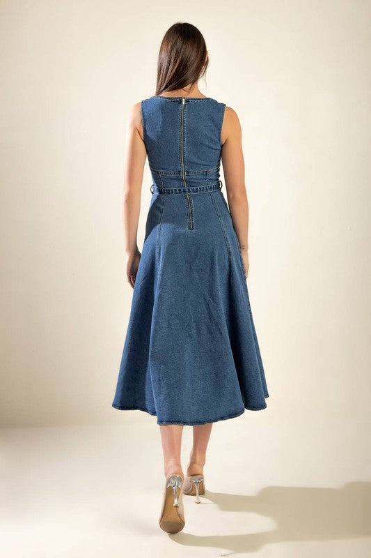 Vestido midi denim