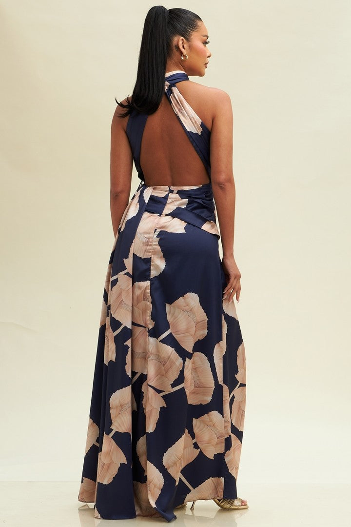 Vestido halter estampado