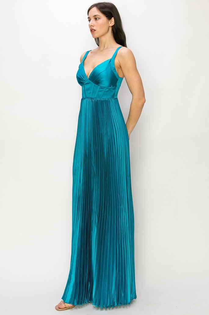 Vestido corset plisado