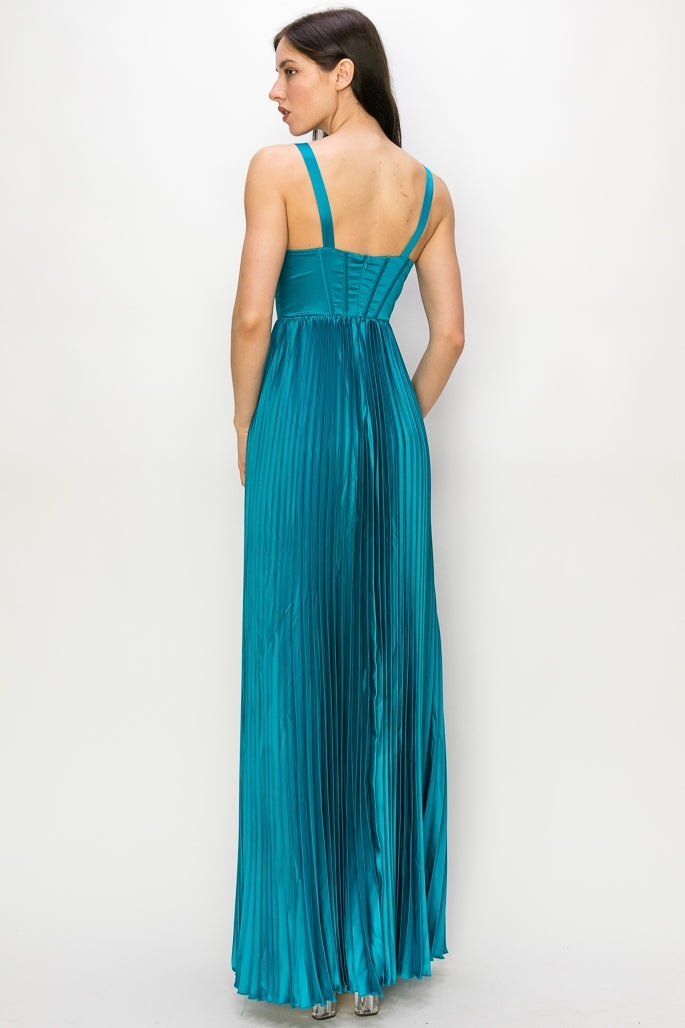 Vestido corset plisado