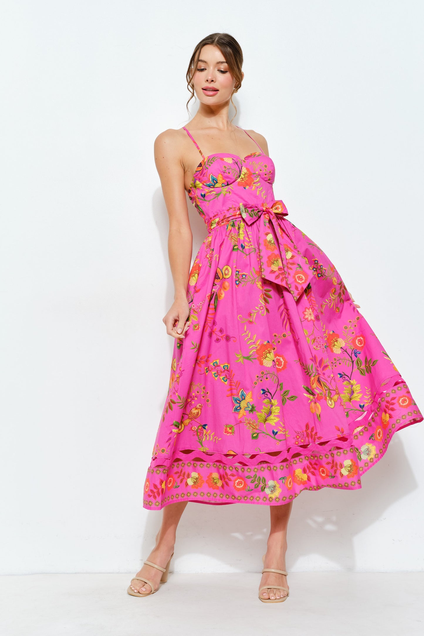 Vestido midi estampado