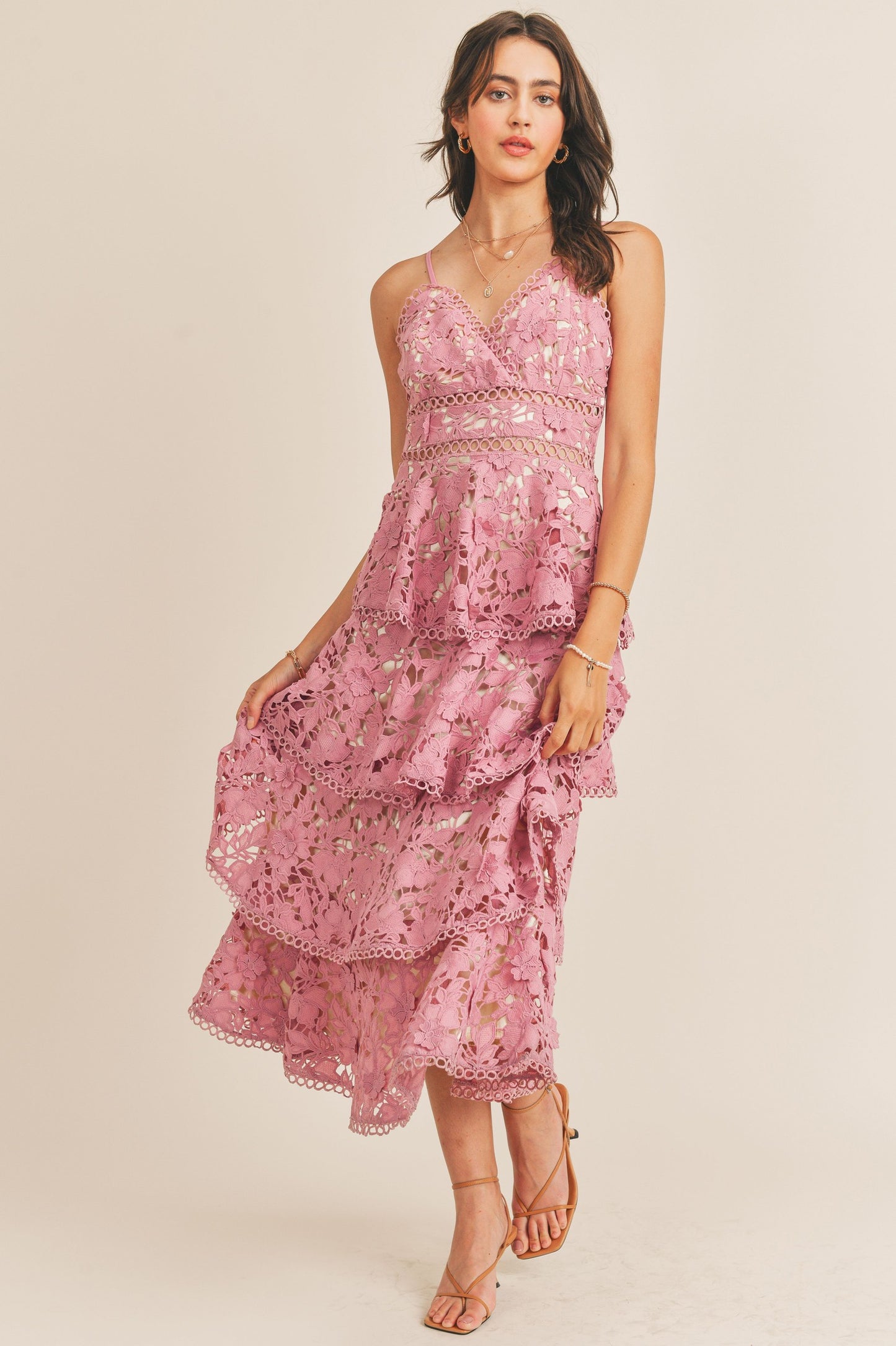 Vestido encaje holanes