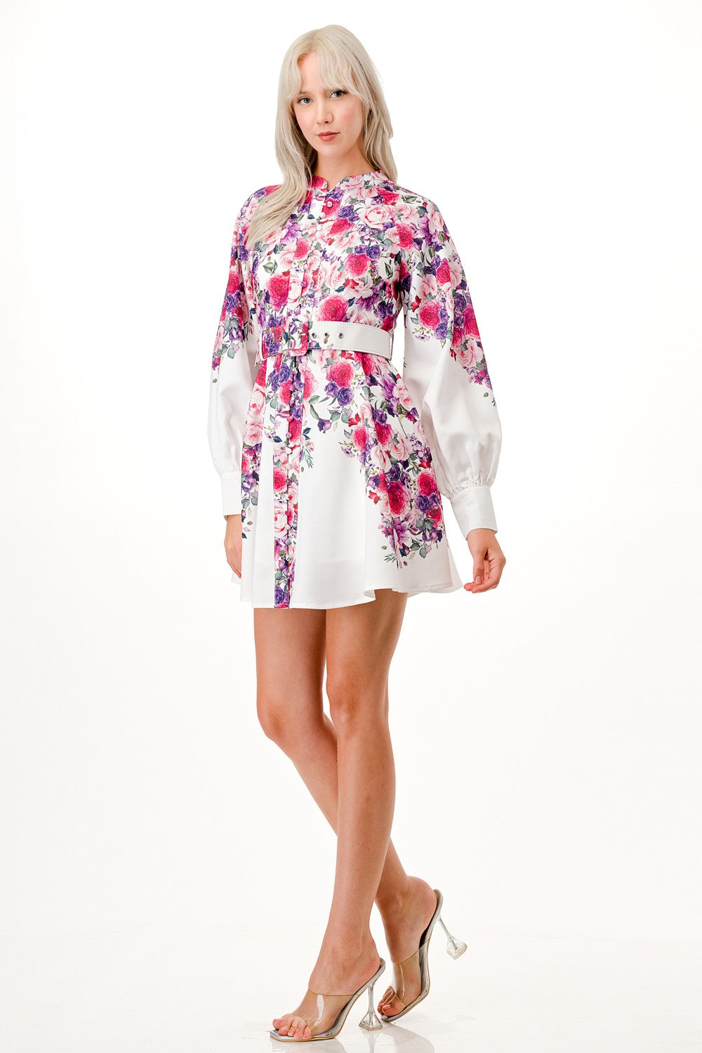 Vestido flores con cinto