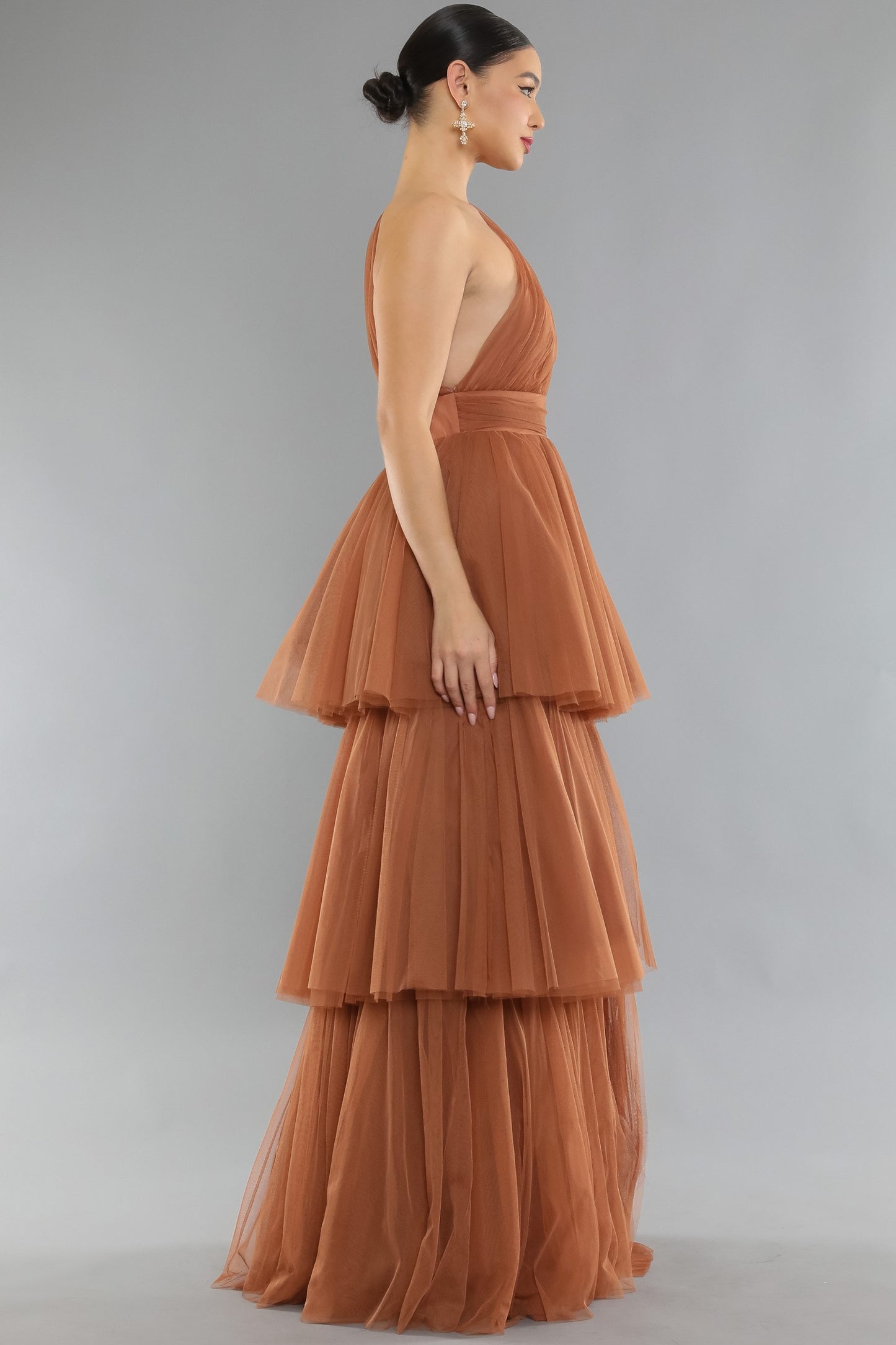 Vestido un hombro tul