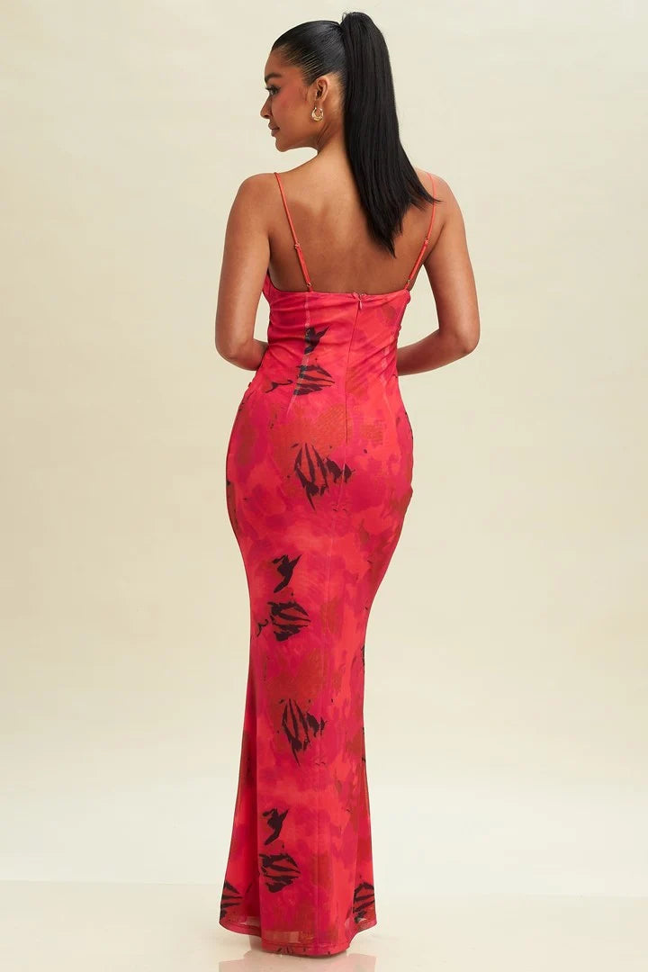 Vestido mesh con lazos