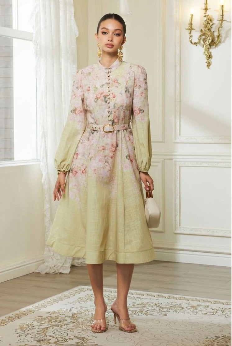 Vestido midi floreado