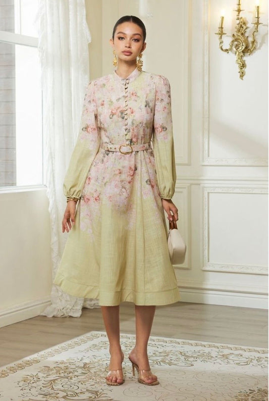 Vestido midi floreado