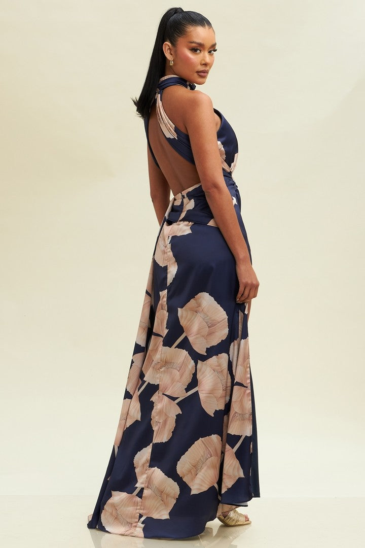 Vestido halter estampado