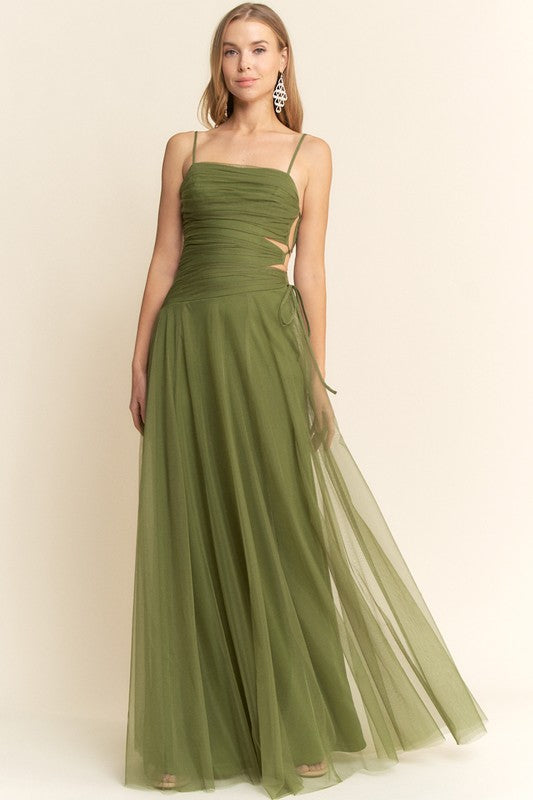 Vestido cutout tiras