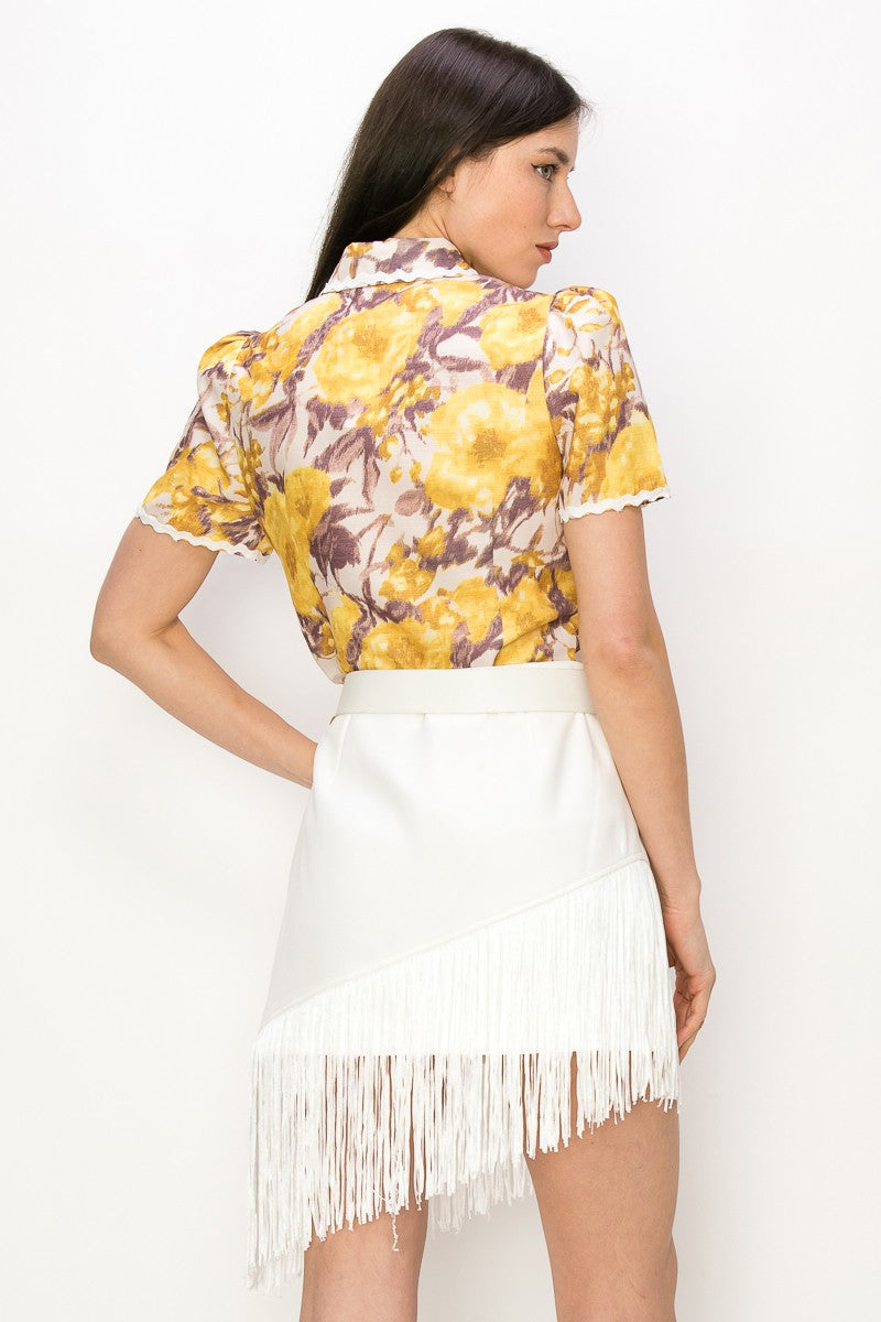 Falda flecos con cinto