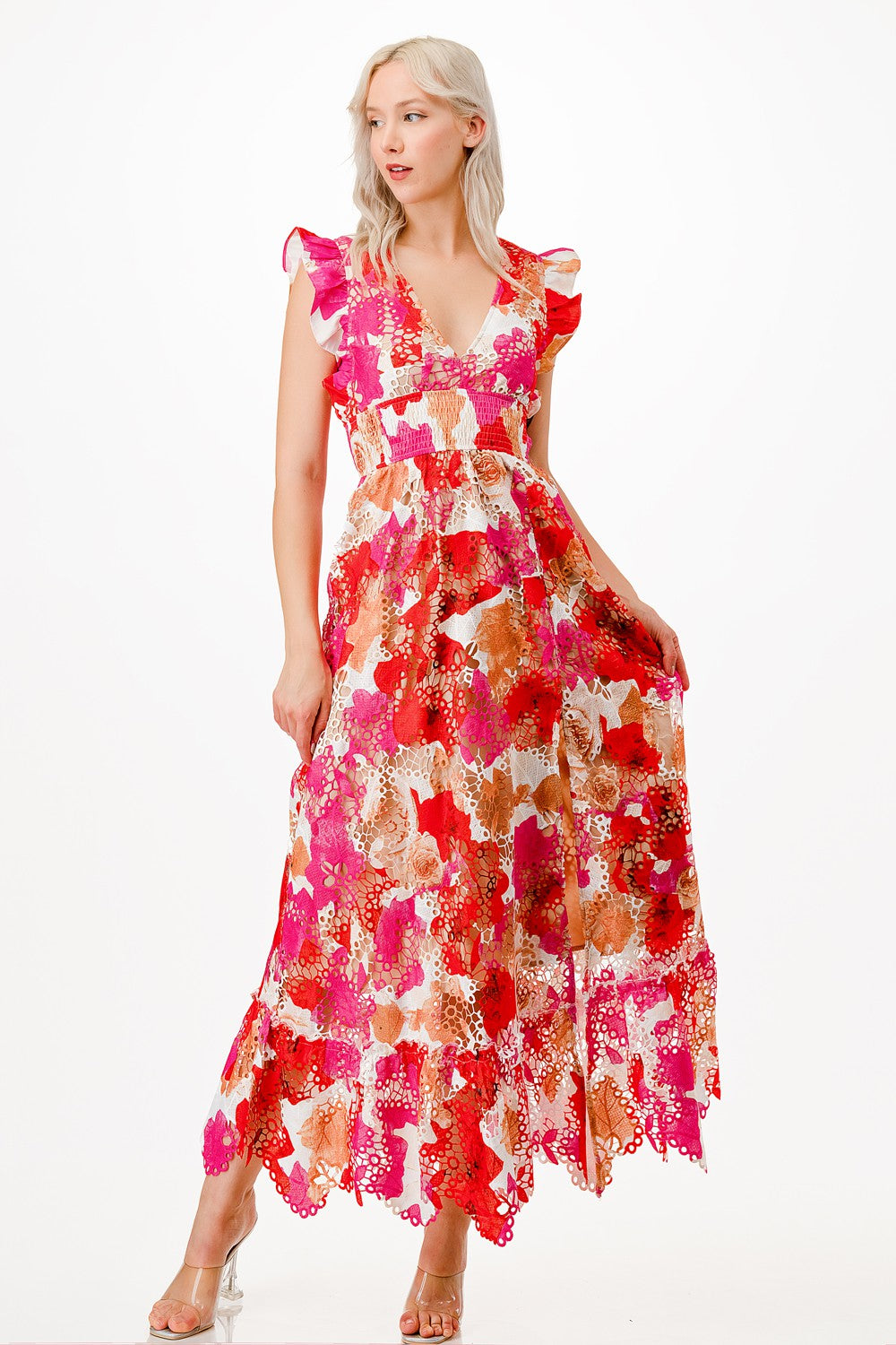 Vestido encaje colores