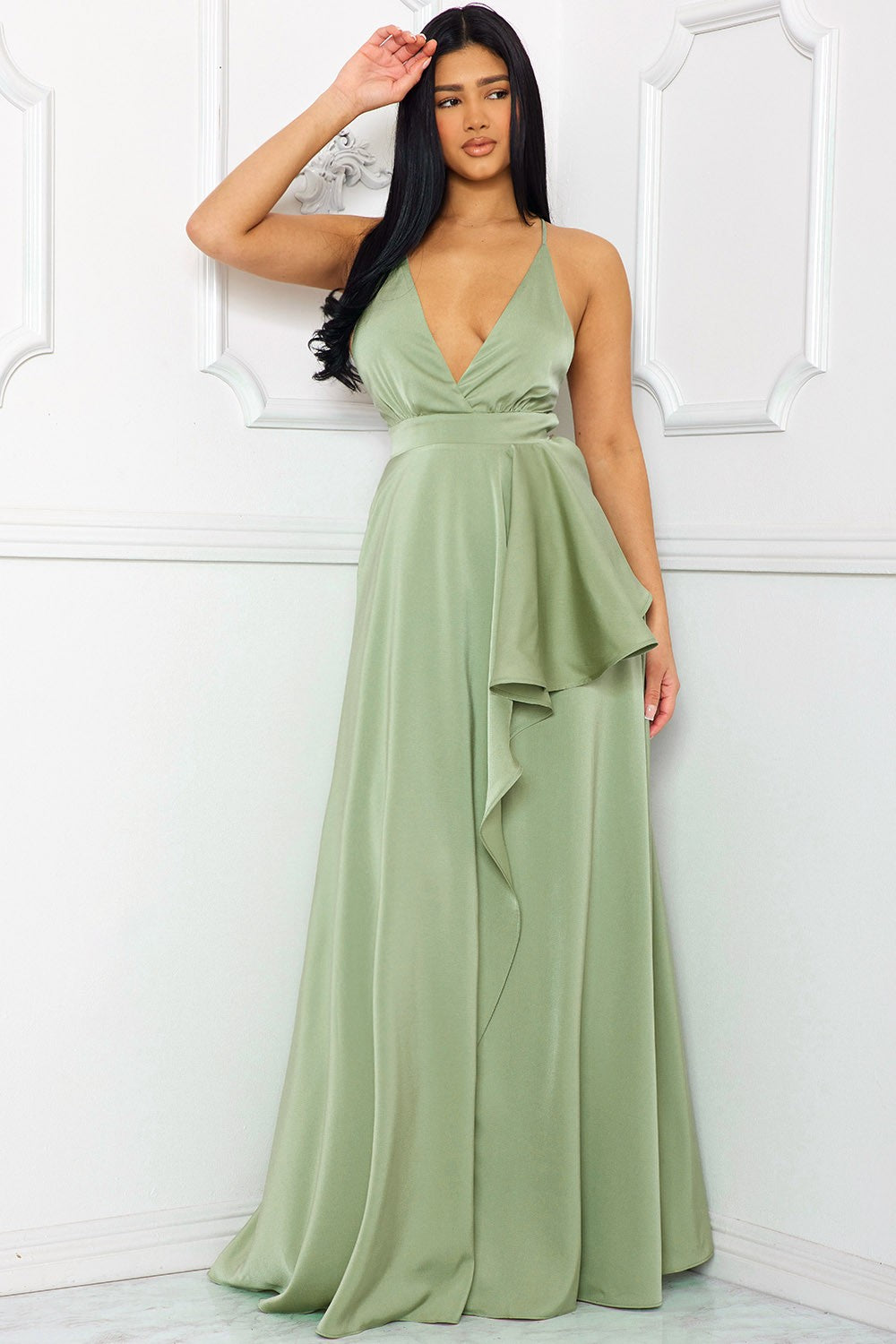 Vestido tirantes satinado