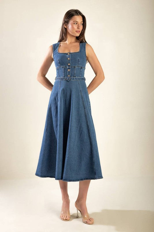 Vestido midi denim