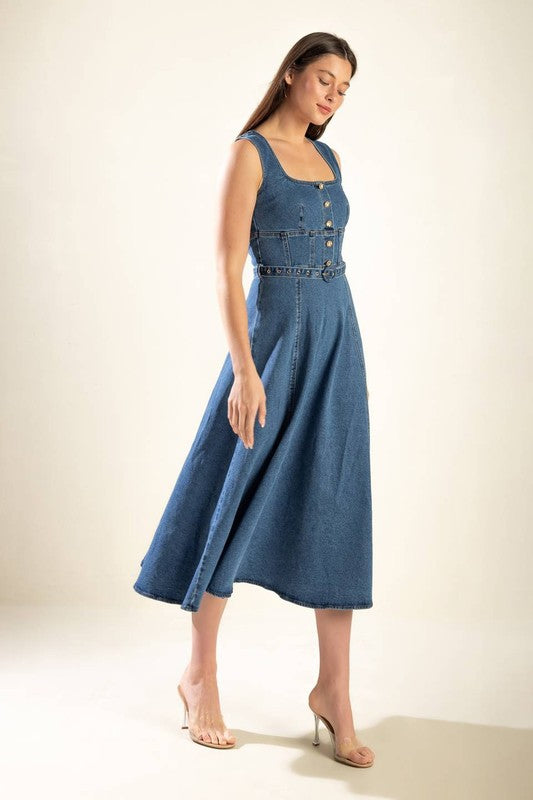 Vestido midi denim