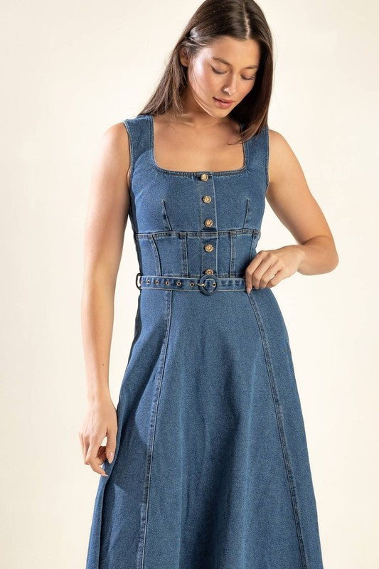Vestido midi denim