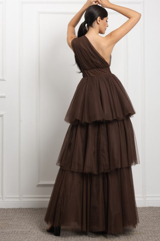 Vestido un hombro tul