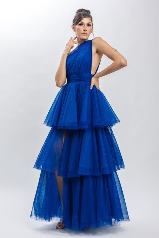 Vestido un hombro tul