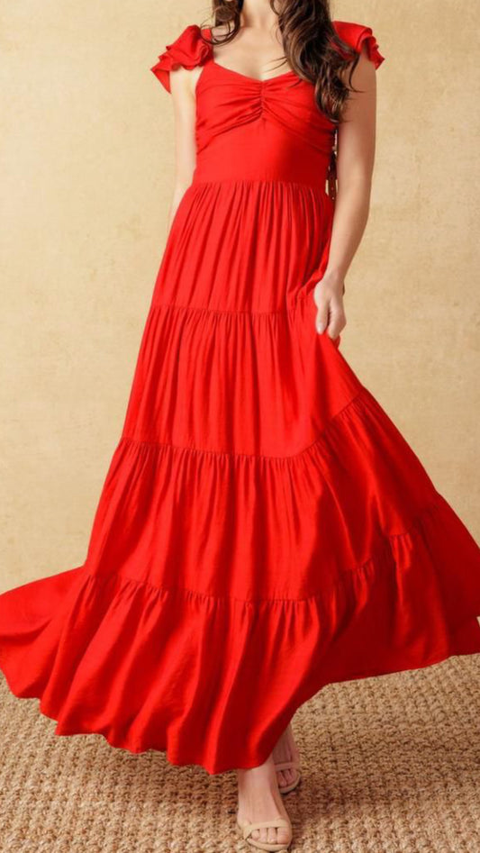 Vestido largo escalonado