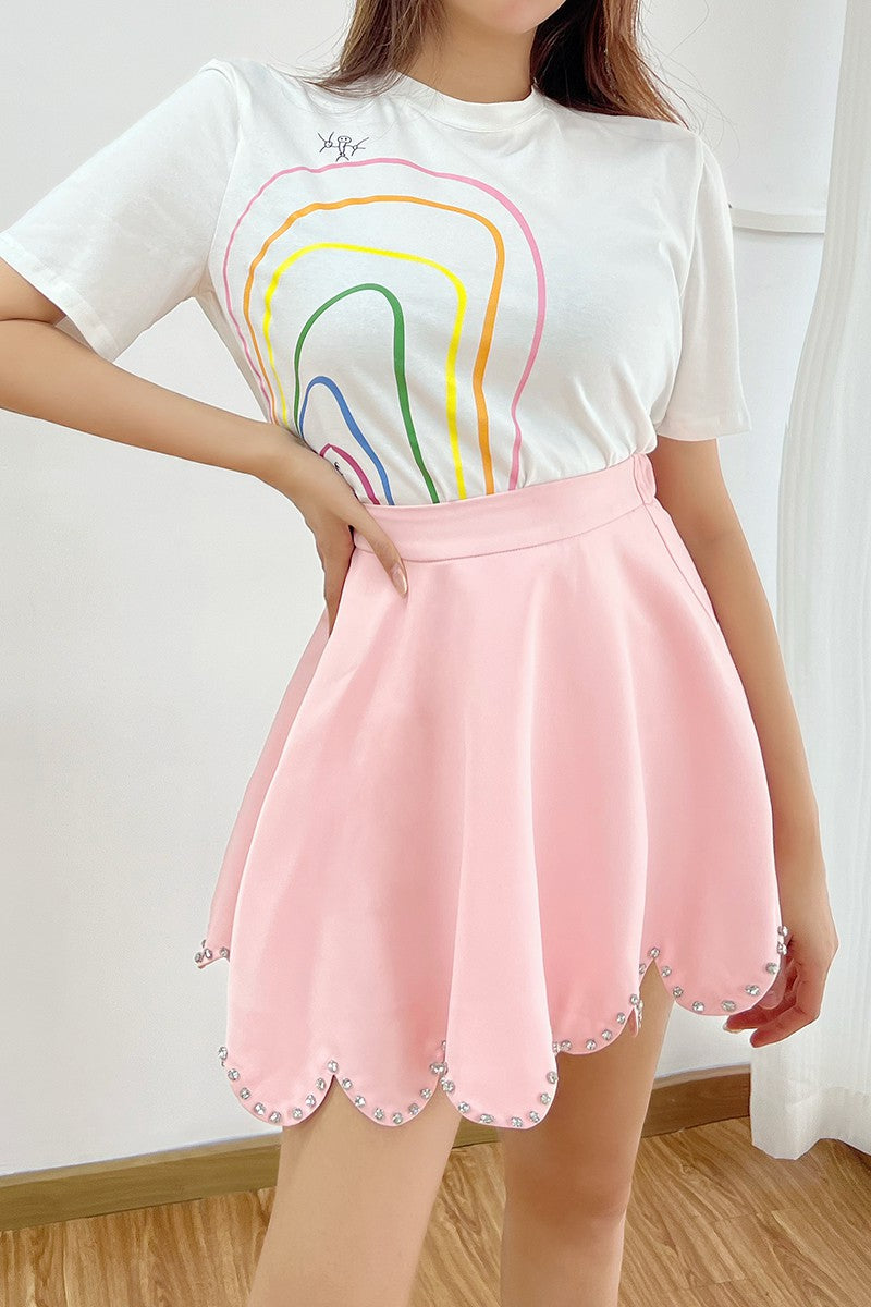 Falda terminación pedrería