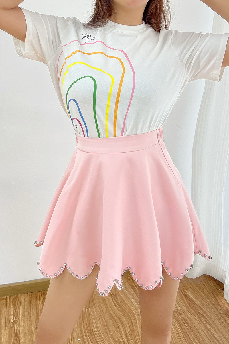 Falda terminación pedrería