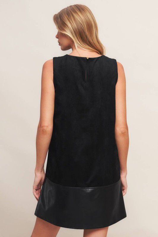 Vestido franja vinipiel