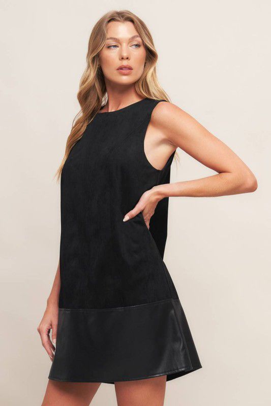 Vestido franja vinipiel