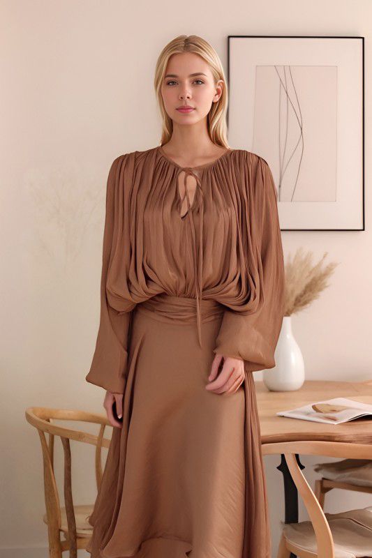 Vestido holgado bronce